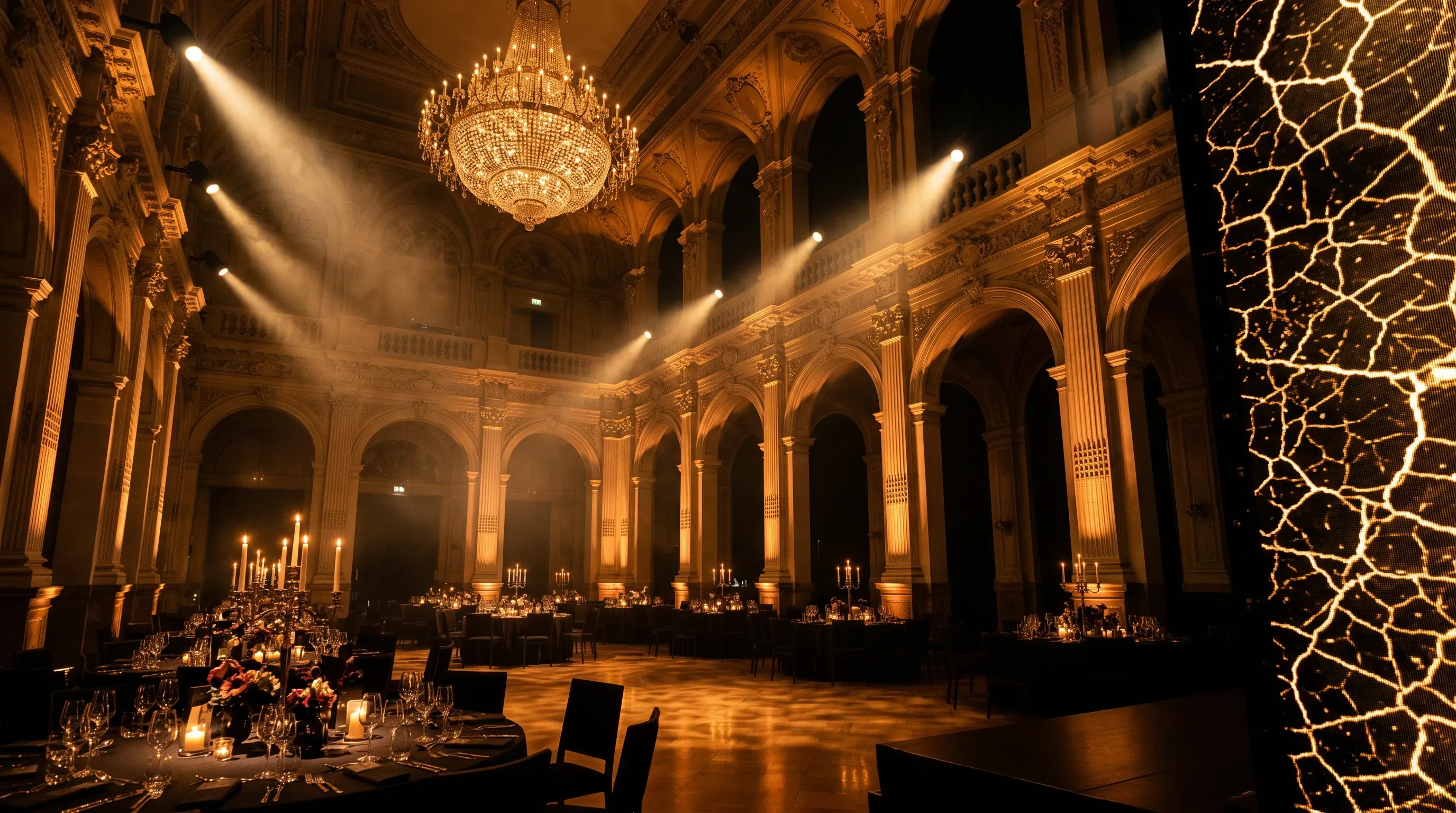 Arkaden der Flora Köln im goldenen Seitenlicht (KI-Platzhalter)
